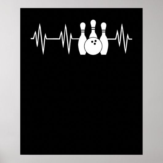 Poster Bowling Heart Bowling Bowling Pin et Ball (Devant)