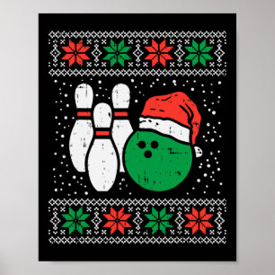 Poster Bowling laide doux Noël Sweater Bowles de sport Xm