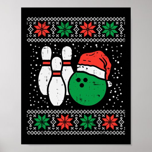 Poster Bowling laide doux Noël Sweater Bowles de sport Xm (Devant)