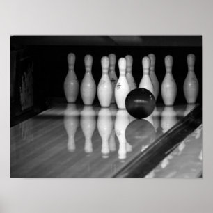 Poster Bowling noir et blanc