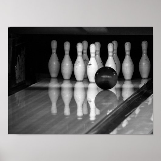 Poster Bowling noir et blanc (Devant)