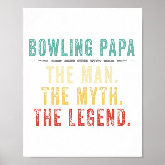 Poster Bowling Papa Fête des pères Cadeau (Devant)