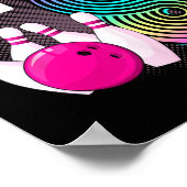 Poster Bowling Party Rollin' en 8 8e anniversaire fille g (Coin)