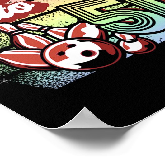 Poster Bowling Party Rolling Dans 50 Bowling Anniversaire (Coin)