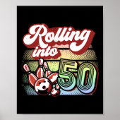 Poster Bowling Party Rolling Dans 50 Bowling Anniversaire (Devant)