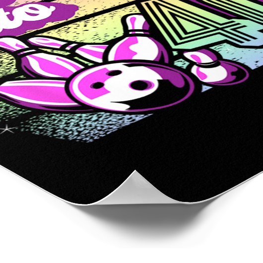 Poster Bowling Party Rolling En 40 Bowling Anniversaire (Coin)