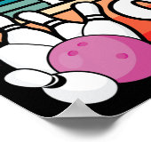 Poster Bowling Party Rolling En 9 Bowling Anniversaire (Coin)