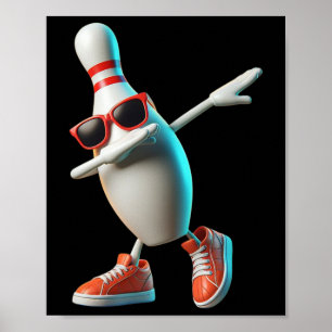 Poster Bowling Pin Dabbing Sungles Joueur Bowler Enfants 