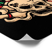 Poster Bowling Pins Retro Skull Skeleton Head Bowling Ll (Coin)
