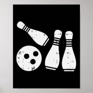 Poster Bowling Pocket Sports Bowler Team Femmes Hommes En