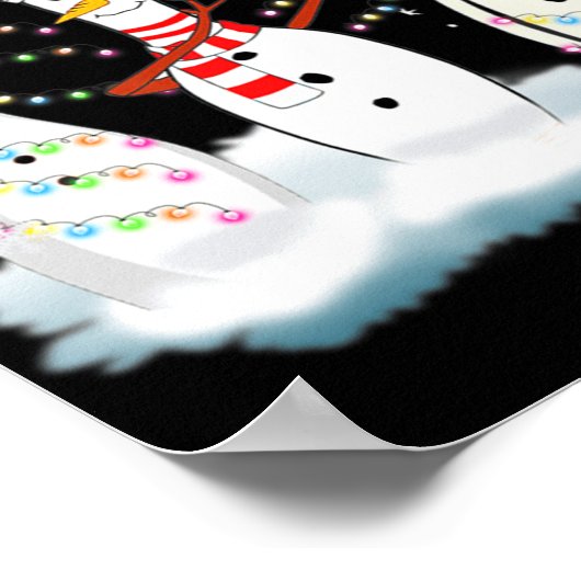 Poster Bowling Pyjama Lumières Reindeer Père Noël Fun (Coin)