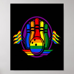 Poster Bowling Rainbow Drapeau Lgbt-q Gay pride Cool Ally