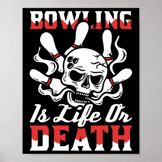 Poster Bowling Skull Team - Alley League Bowler (Devant)