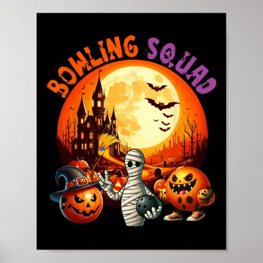Poster Bowling Squad Halloween Horreur Équipement Comme M (Devant)