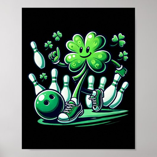 Poster Bowling St Patrick Boys Enfants Shamrock En train  (Devant)