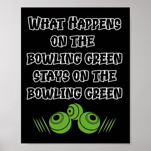 Poster Bowling sur gazon drôle (Devant)
