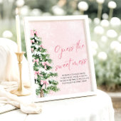 Poster Bows Baby shower de Noël Devinez le doux mess