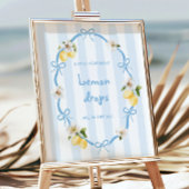 Poster Bows bleu citron méditerranéen Devinez combien