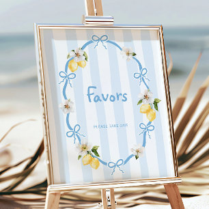 Poster Bows bleu citron méditerranéen préférés