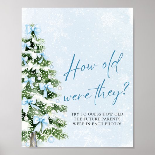 Poster Bows Christmas How Old Were They Baby Shower Game (Devant)