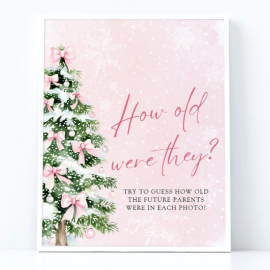 Poster Bows Noël Quel Âge Ont-Ils Été Baby shower Jeu