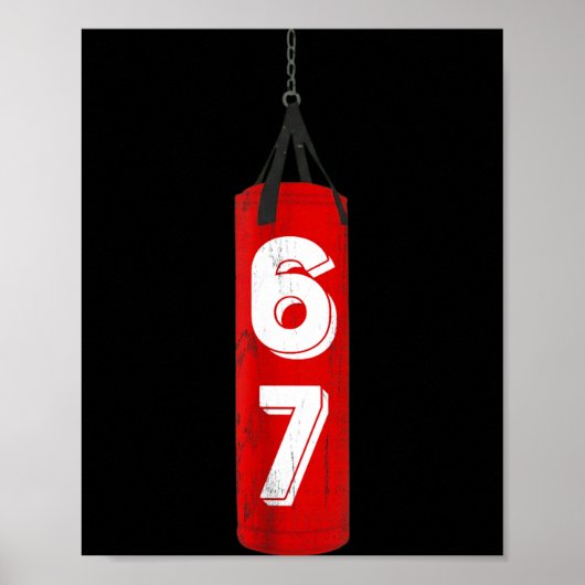 Poster Boxe 6 7 Six Sept Drôle MMA Gym Design (Devant)
