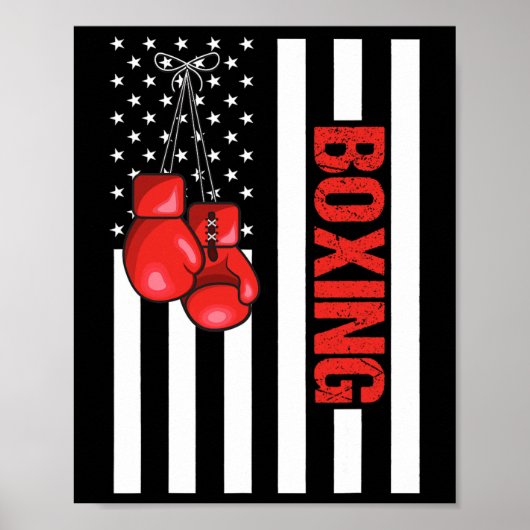 Poster Boxe à drapeau américain Boxe patriotique 1 (Devant)