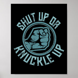 Poster Boxe À Manches Nues - Ferme-La Ou Tasse-La