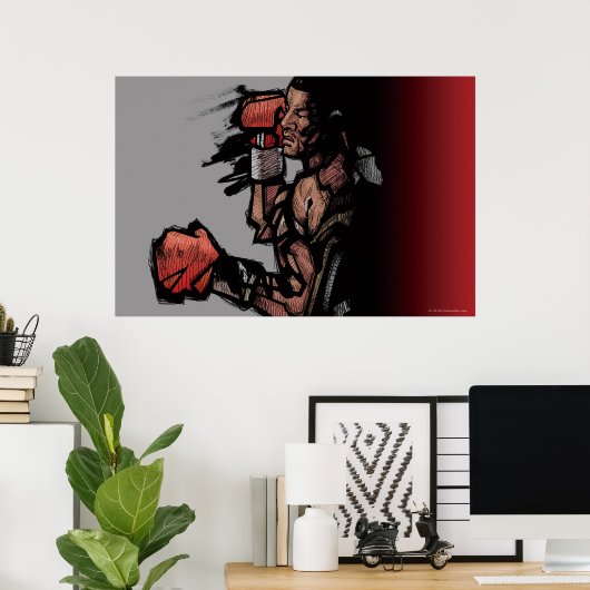 Poster Boxe allongée (Bureau à domicile)