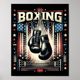 Poster Boxe américaine - Boxer Vintage Bo