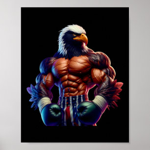 Poster Boxe Blackhawk Boxeur Kickboxeur Combattant de MMA