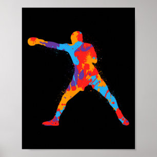 Poster Boxe colorée Athlètes Enfants Hommes Boxer Boys