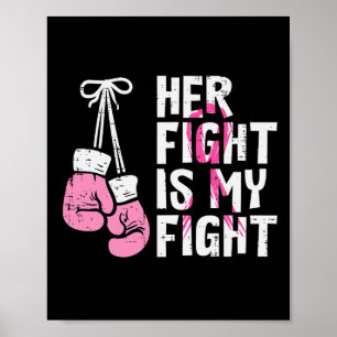 Poster Boxe de cancer du sein Gants Son combat Mon combat