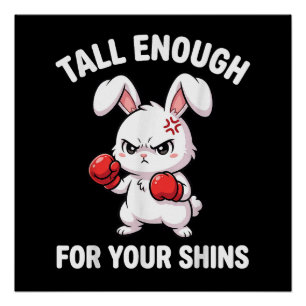 Poster Boxe de Lapin Assez Grande pour Vos Tibias Drôle