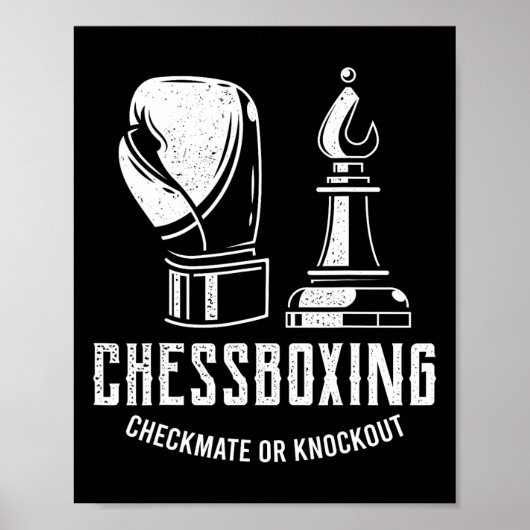 Poster Boxe d'échecs I Boxer du joueur d'échecs (Devant)