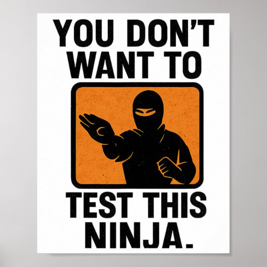 Poster Boxe des arts martiaux Ninja Danger Stencil Graphi (Devant)