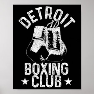 Poster Boxe Detroit Michigan Martial Arts Boxer