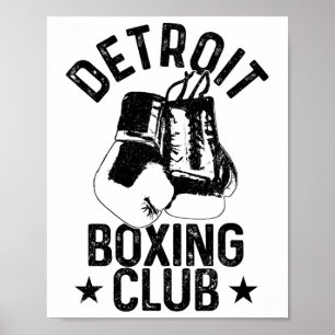 Poster Boxe Detroit Michigan Martial Arts Boxer 1