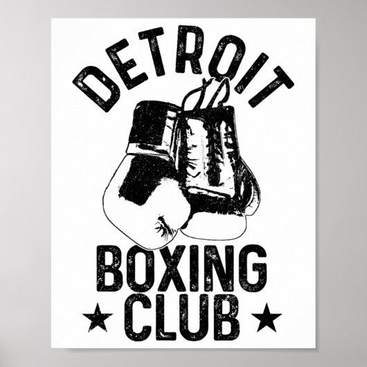 Poster Boxe Detroit Michigan Martial Arts Boxer 1 (Devant)