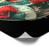 Poster Boxe Dinosaure Boxer Dino Kickboxing T-rex Boxe (Coin)