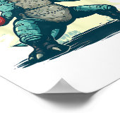 Poster Boxe Dinosaure Boxer T-rex Kickboxing Dino Boxe (Coin)