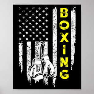 Poster Boxe Drapeau américain 4 juillet Patriotique