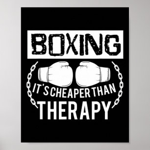 Poster Boxe drôle mieux que thérapie Gants Amateurs Gif