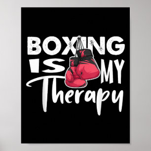 Poster Boxe Est Ma Thérapie Drôle Citation Citation Gym F