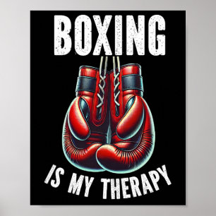 Poster Boxe Est Mon Thérapie Boxer Gants Boxer Combat Sp
