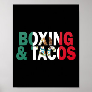 Poster Boxe Et Tacos Drôle Mexique