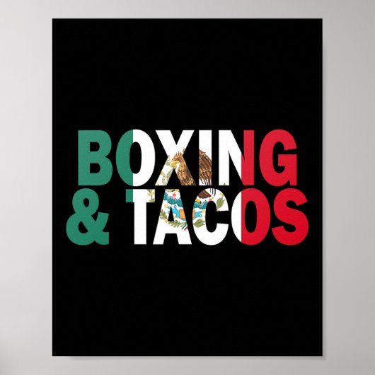 Poster Boxe Et Tacos Drôle Mexique (Devant)