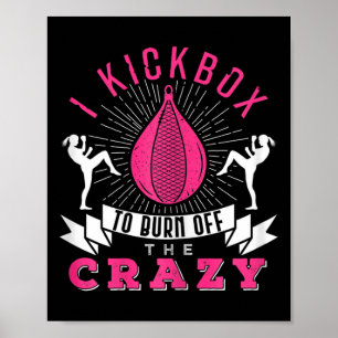 Poster Boxe féminine de kickboxing, je frapperais ce kick