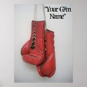 Poster Boxe Gants Canvas, Ajoutez votre nom de salle de s