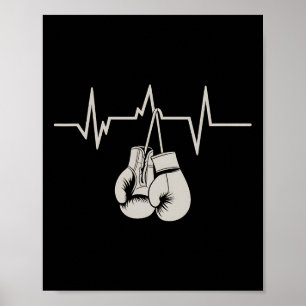 Poster Boxe Gants de boxe à battement de coeur Exercice d
